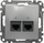 Prizë dyshe kompjuterike Schneider Electric Sedna Design SDD113462, 2xRJ45 Cat.6 UTP, e argjendtë