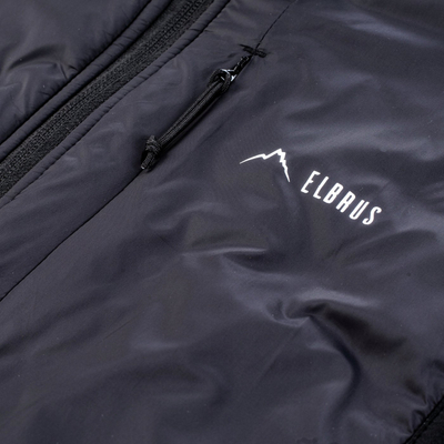Bluzë fleece burrash Elbrus Nahan, me zinxhir komplet, microfleece e ngrohtë, e zezë