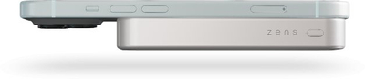 Power bank ZENS Slim Qi2 алуминиум, 10000mAh, безжично полнење, бел