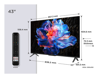 TV Smart TCL 43P69K, 43", 4K UHD, 60Hz, i zi