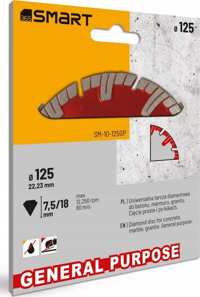 Disk diamant Smart SM 10 125GP, 125mm, turbo, për materiale qeramike