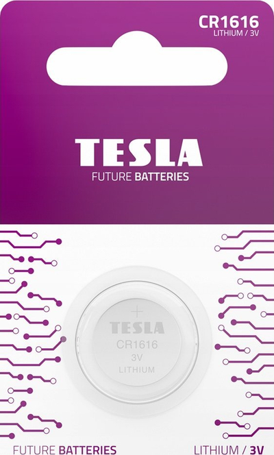 Bateri litium Tesla CR1616, 3V, monedhë