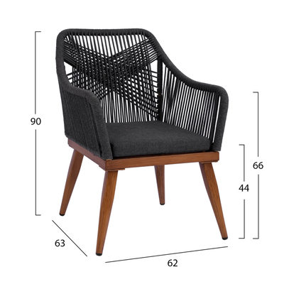 Kolltuk alumini Myrtia 62x63x90Hcm (HM5549.11), gri