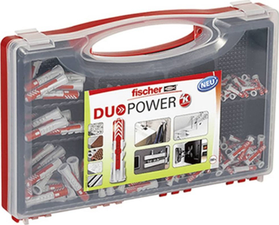 Set dybëlësh Fischer Redbox DUOPOWER, 280 copë, kuti plastike, e kuqe
