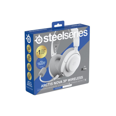 Kufje gaming SteelSeries Arctis Nova 3P Wireless, për PlayStation, Bluetooth, të bardha