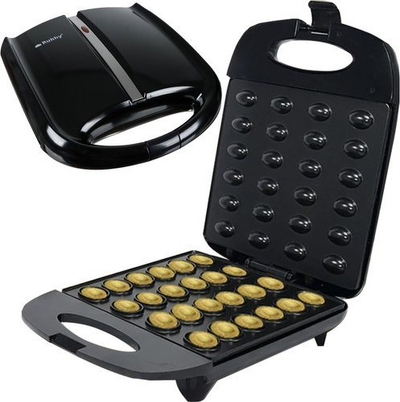 Aparat për ëmbëlsira Ruhhy 22724 Nut Roaster, 1600W, 24 forma, i zi