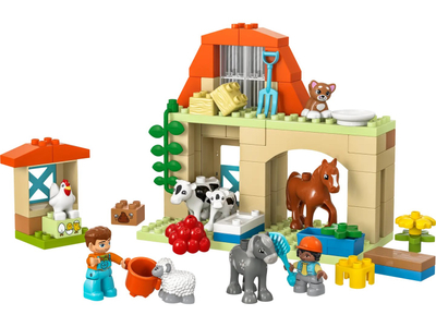 Set lodër LEGO DUPLO Town Caring for Animals at the Farm, për fëmijë 2+, shumëngjyrëshe