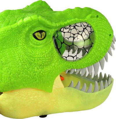Maskë dinosauri LEAN Toys Luminous Dinosaur, me drita edhe zëra, me rregullim, jeshile
