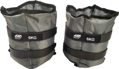 Pesha kyçi EB Fit, set 2 x 6kg, për duar dhe këmbë, gri