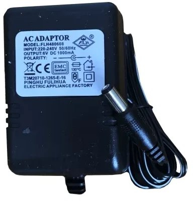 Karikues për lodra elektrike FLH FLH480608, 6V DC 1000mA, për prizë 220-240V, i zi