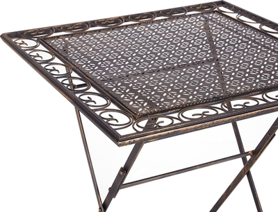 Tavolinë bistro Beliani Bormio, 70x70 cm, metal, e zezë