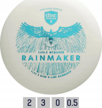 Disk golfi Discmania Rainmaker D-Line Flex 3, putter, i bardhë