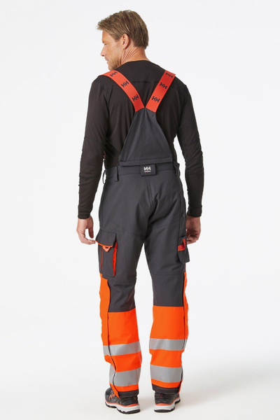 Pantallona dimri Helly Hansen Workwear Alna 2.0, klasa 1, portokalli me të zeza