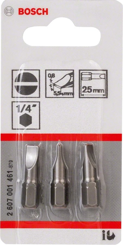 Bit kaçavide Bosch SL5.5, majë e drejtë (slotted), metalik