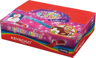 Gliter dekorativ KEYROAD Glitter Sparkle, 60g, set me ngjyra të përziera