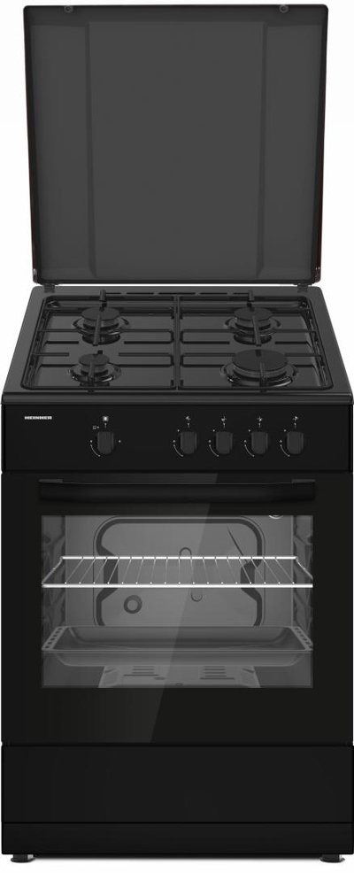Shporet me gaz Heinner HFSC-SME66IBK, 60x60 cm, 4 vatra, i zi