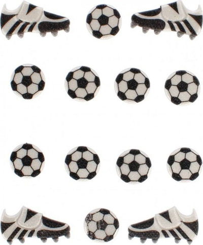 Stikera dekorative Craft with Fun Eva, me futboll, 14 copë, bardh e zi