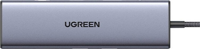 Adapter USB UGREEN CM498, hub 10 në 1, 3x USB 3.0, HDMI VGA RJ45, gri