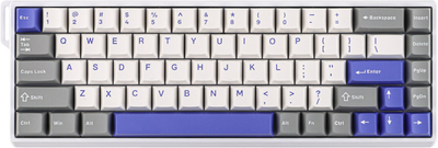 Тастатура со кабел AULA WIN68 HE Max, 65%, RGB, сива бела виолетова