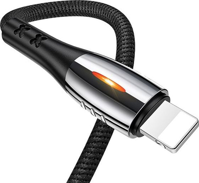 Kabllo USB Usams US-SJ598, USB A me Lightning, 1.2m, e zezë