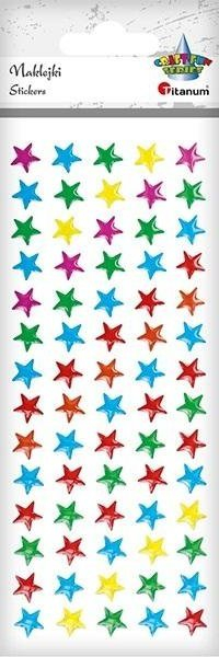 Ngjitësa dekorative Titanum Stars, 70 copa, 10x10 mm, shumëngjyrëshe