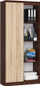 Raft librash Office Bookcase R CLP 1D 4S, 80x180cm, panel i laminuar 16mm, wenge edhe sonoma