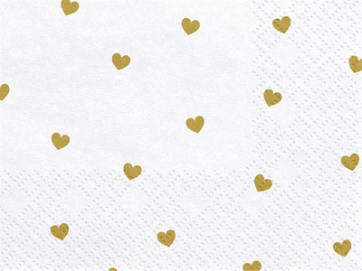Peceta letre WYw Little Hearts, set 20 copë, të bardha me ari
