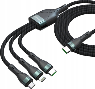 Kabllo karikimi 4smarts USB C PremiumCord Multi 60W, 3 në 1, 150 cm, e zezë