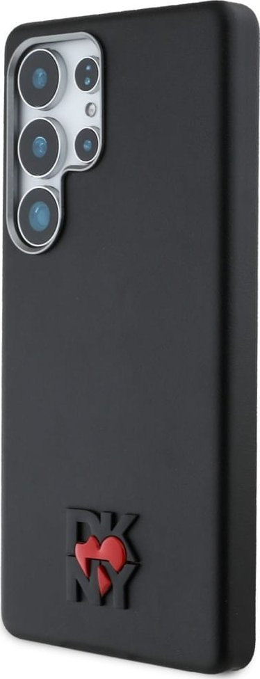 Капак за телефон DKNY Leather Heart of NY за Samsung Galaxy S25 Ultra, тврд капак, еколошка кожа, црн