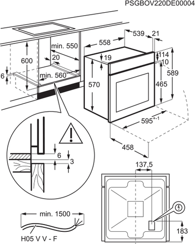 Furra inkaso Electrolux EOF5C50BZ, me ventilator, vetëpastruese katalitike, e zezë