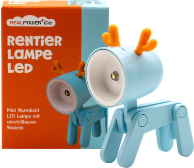 Електрична рачна ламба RealPower LED Animal Blue Deer, пренослива, сина