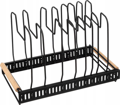 Raft për kapakë tenxheresh 5five, që zgjerohet, metal, i zi
