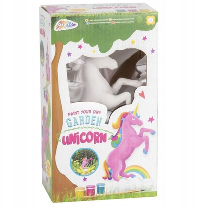 Креативен сет Grafix Paint Your Own Garden Unicorn, фигура еднорог за боење, за градина и соба, шарен