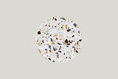 Pjatë e sheshtë RAK Porcelain KERRAZZO, 21 cm, dizajn terrazzo, shumëngjyrëshe