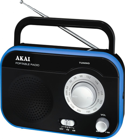 Radio portabël Akai PR003A-410B, AM FM, dalje 3.5mm për kufje, e zezë