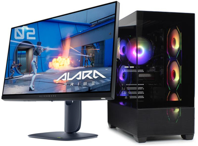 Buton Beast Series Black Horizon Edition + Alienware 320Hz - AMD Ryzen 5 7500X3D, RTX 5060 8GB GDDR7, 16GB DDR5 5200MHz, 500GB NVMe SSD, B650M Chipset