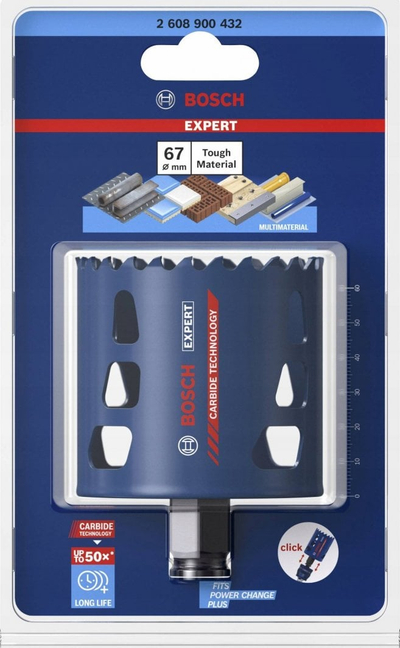 Sharrë rrethore Bosch Expert Power Change Endurance Heavy Duty Carbide, 67mm, për dru edhe hekur