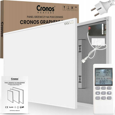 Radiator panel ngrohës Cronos Graphene PRO CGP-700TP, 700W, sipërfaqe mat, i bardhë