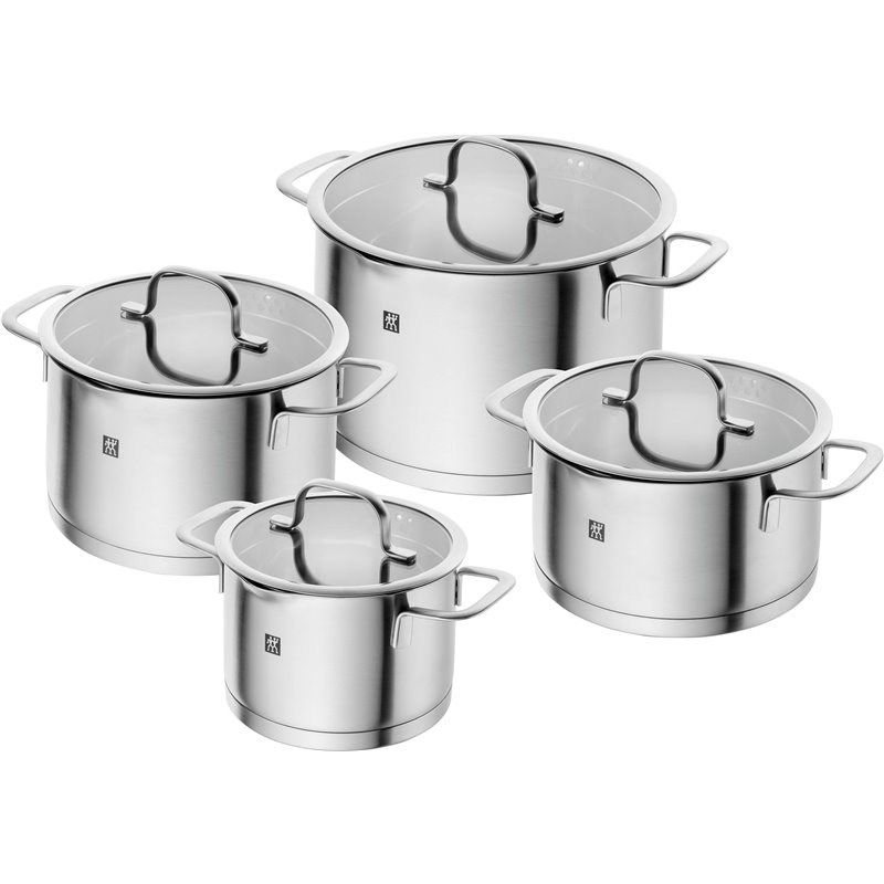 Set tenxhere kuzhine Zwilling TrueFlow, 4 pjesë, inox, me kapakë xhami