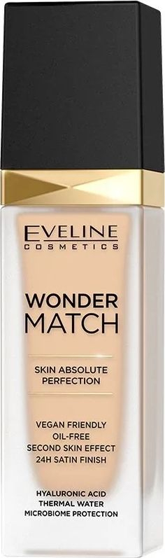 Fondatinë Eveline Cosmetics Wonder Match, me acid hialuronik, 30 ml, ngjyra 11 Almond