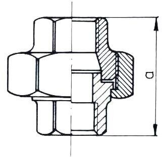 Nyje bashkimi FOUNDRY DN15, 1/2", gize e galvanizuar