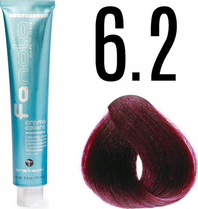 Bojë flokësh Fanola Crema Colore 6.2, e përhershme, 100ml, bionde e errët vjollcë