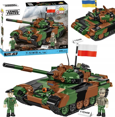 Set blloqe Cobi Blocks T-72M1R, model tank ushtarak 1:35, shumëngjyrësh