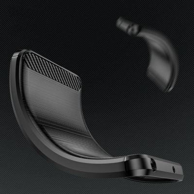 Kapak telefoni Tech-Protect TPUCarbon për Motorola, material TPU, pamje fibrë karboni, ngjyrë e zezë
