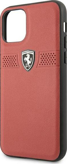 Kuti mbrojtëse Ferrari FEOBAHCN58RE për iPhone 11 Pro 5.8", hardcase lëkurë, e kuqe