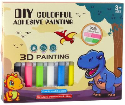 Set kreativ DIY me dinozaurë, 6 varëse çelësash, 6 stilolapsa xheli, shumëngjyrësh