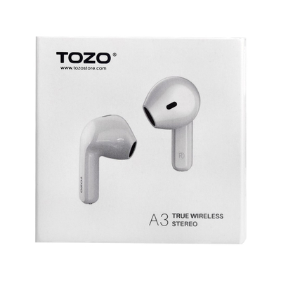 Безжични слушалки TOZO, Bluetooth 5.3, намалување на шум при повици, кутија за полнење USB C, бели