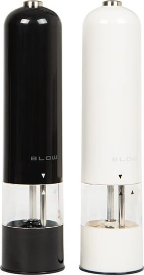 Set mullinj elektrikë për kripë dhe piper, çelik inox, me LED, argjent