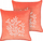 Set jastëkësh dekorativë pa markë, 45x45cm, velvet me motive koralesh, rozë