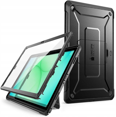 Mbulesë SUPCASE Unicorn Beetle Pro për Samsung Galaxy Tab A11 Plus, me kënd mbajtjeje, me mbrojtës ekrani, e zezë